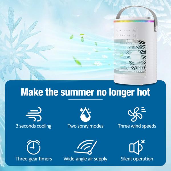 English Operating Language Table Fans Mini Air Conditioner for Water Cooling in Summer