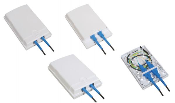 Indoor Fiber Optical 2 Port Faceplate 83.4*130*24.1mm  2pcs Sc/Lc