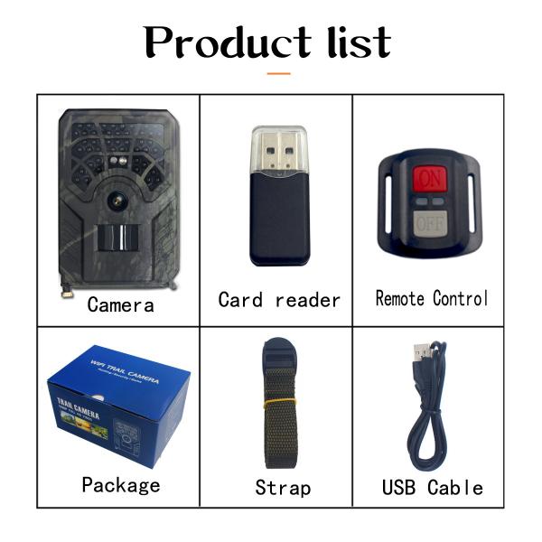 Caméra extérieure Wifi IP56 sans fil de faune de vision nocturne de la caméra 32MP 1296P de chasse de PR300C WIFI