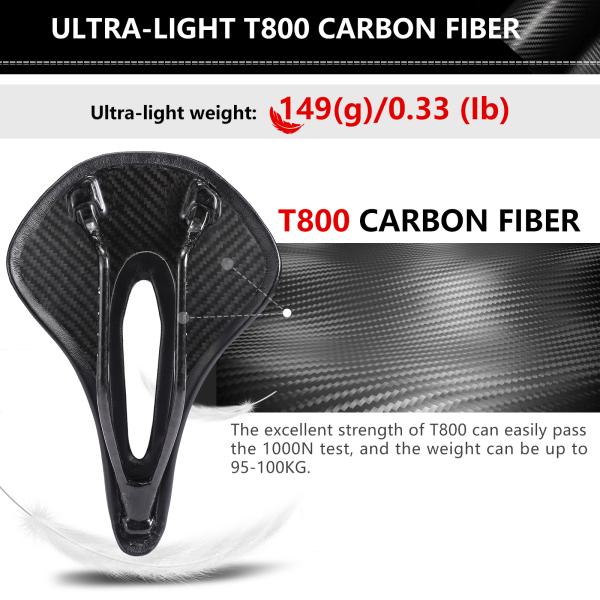 Ergonomic Arch Bicycle Saddle Seat Light Weight 149g Imitation Leather Shell