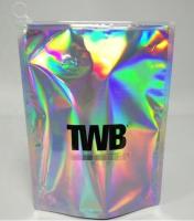 Holographic Pouch With Hang Hole For Clothing packing / iridescent Mylar Pouch For Underwear Mylar Stand up Aluminum Foi