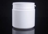 Recipientes de plástico redondos brancos modernos herméticos do HDPE dos frascos do pó de leite da garrafa 500ML do armazenamento com o rasgo fora do tampão