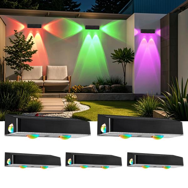 IP65 Solar 3 Ways Lights Powered Plastic LED Garden Fence Lights