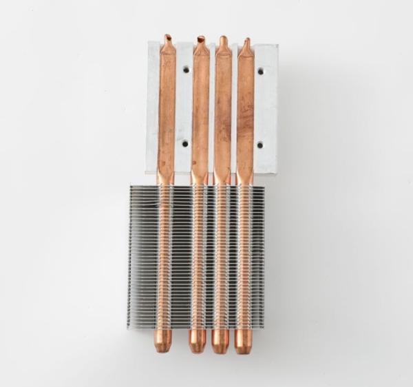 Dissipador de calor de cobre de alumínio de cobre anodizado 80W-200W da tubulação dos tubos de cobre da aleta
