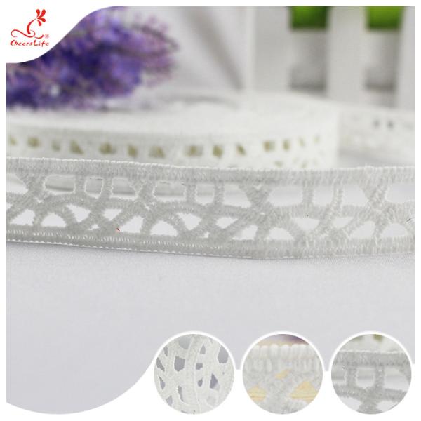 Fashion Water Soluble Bilateral Polyester Lace Trims Edge Ribbon For Home Textiles