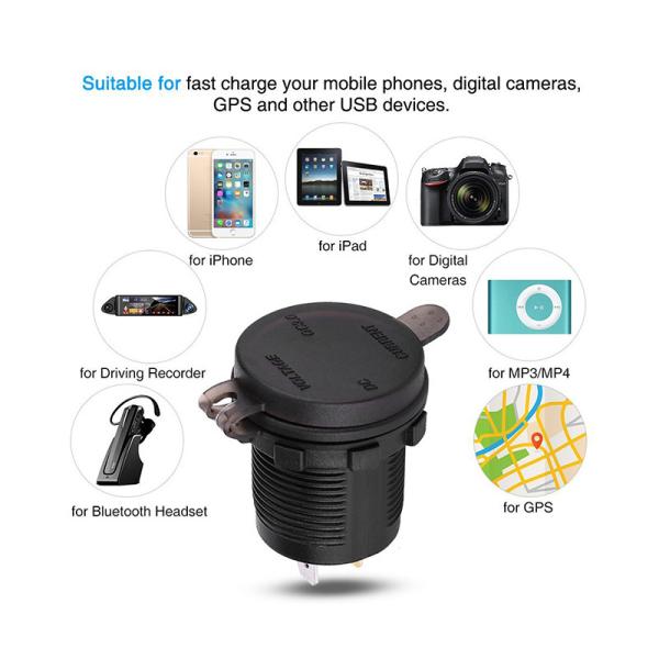 Adaptador de cargador rápido para coche USB dual QC3.0