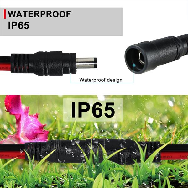DC Female Jack to Tinned Wire Power Cable 5.5x2.1mm 5.5x2.5mm 12V 24V