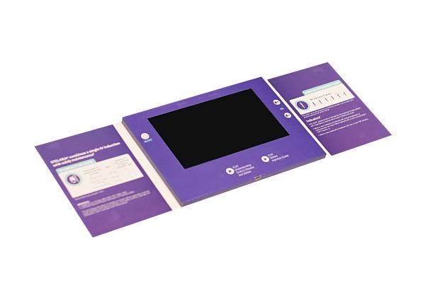 Tarjeta de felicitación de vídeo LCD con batería de 1000 mAh y 7 pulgadas para pequeñas empresas e invitaciones