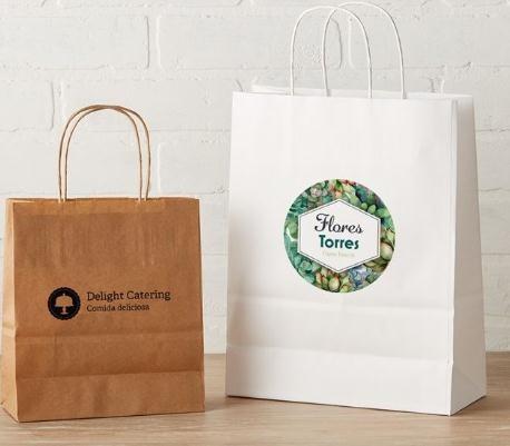 Custom Printed Clothing Paper Bags , Paper Shopping Bags With Handles