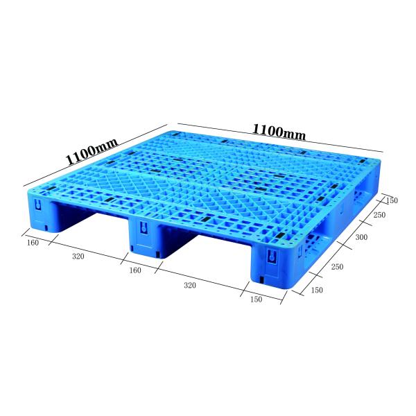1100×1100 Plastic Pallet Three Runner HDPE For Warehouse And Logistics
