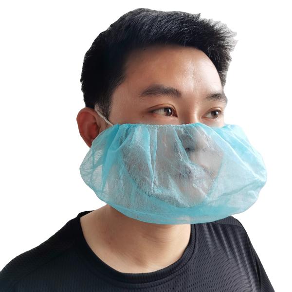 Cubrebocas desechable no tejido para barba certificado ISO, 100 piezas por bolsa