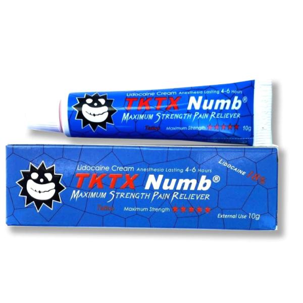 Синий 10 гг. обезболивающий крем TKTX безопасный обезболивающий крем для постоянной глазной помады