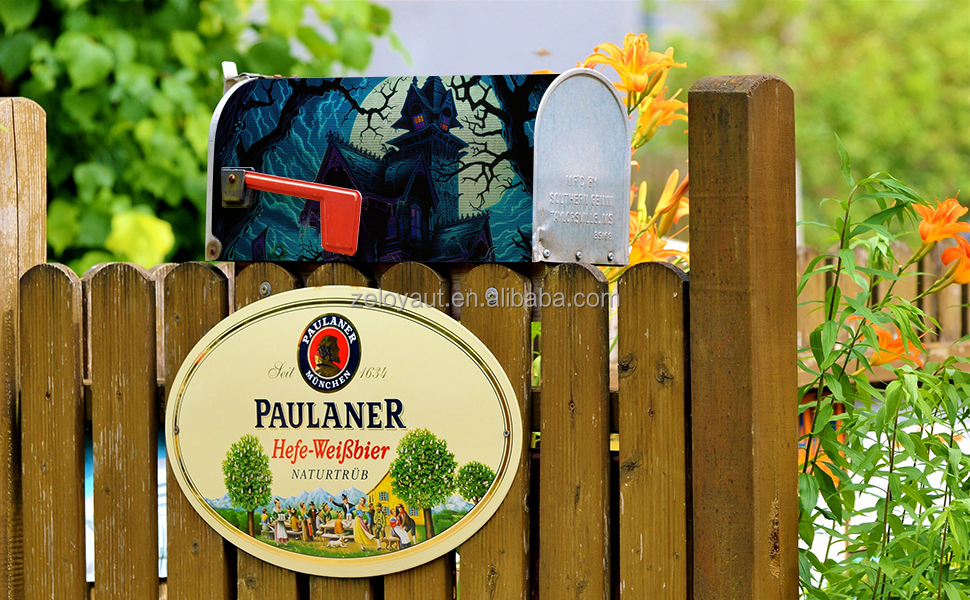 ZELOYAUT Innovative Waterproof Polyester Magnetic Sublimation Mailboxes Cover with Magnetic Collection for Garden Decor