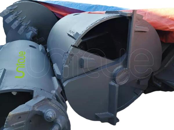 Dia 1400mm 150*150 Kelly Box Drilling Buckets , Cleaning Bucket Piling Gray Color