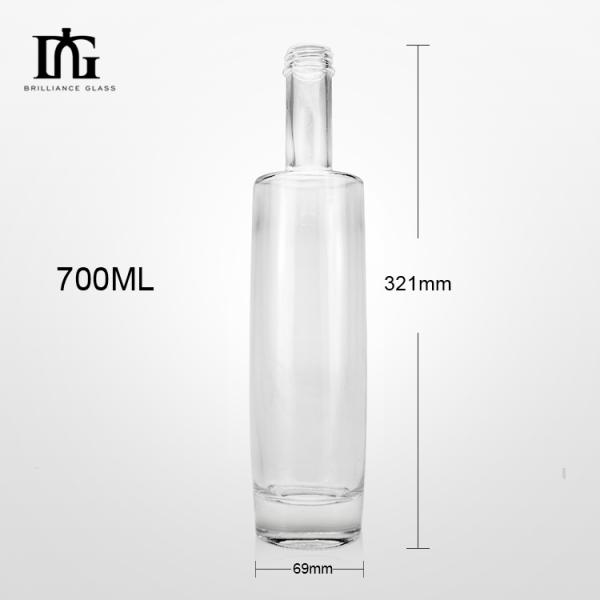 Clear Matte Black Glass Liquor Bottle 700ml 750ml for Nordic Gin Whiskey Vodka Spirit