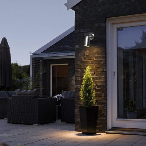 Modern Exterior Solar Wall Lights Stainless Steel 200 Lumens