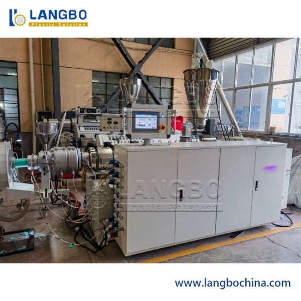 High Speed Pvc Pipe Extruder Machine For Water Supply Pipe Twin Screw And Barrel Design