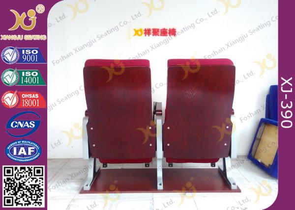 Aluminum Alloy Base Legs Auditorium Theatre Seating With Ash Wood Veneer Finished