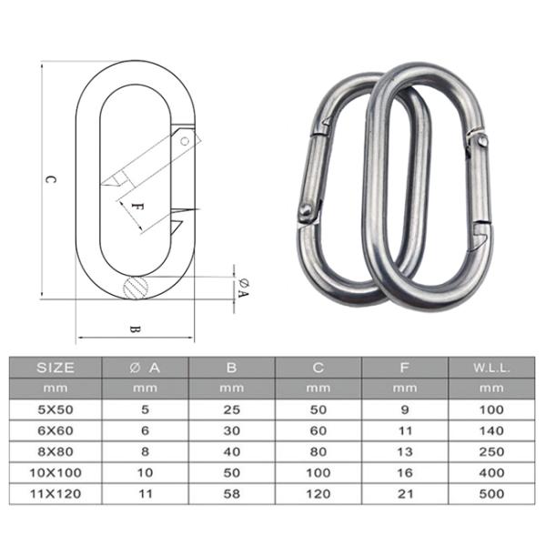 Safety Quick Link Steel Locking Carabiner Carabiner Climbing Snap Hook