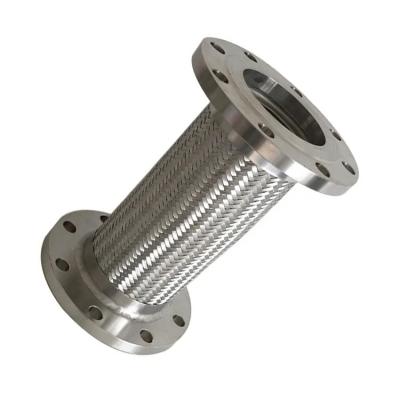 DN125 PN16 Flange Connection Stainless Steel 316 Wire Braided Flexible Flange Metal Fitting Hose