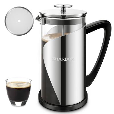 Imprensa francesa parede dobro de vidro francesa de aço inoxidável do fabricante de café 1000ML da imprensa da grande