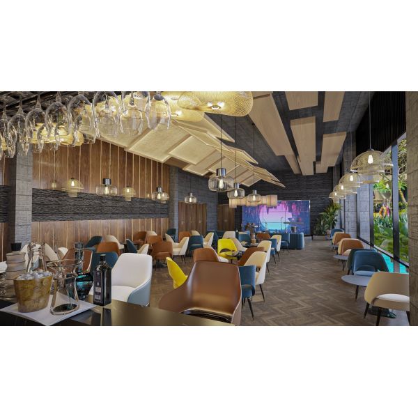 Fabricación de sillas de comedor de cuero de 560 mm para comedores de lujo