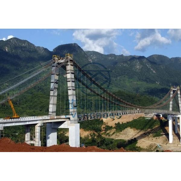 Большой протяженность стальных кабельных подвесных мостов OEM стальных бетонных мостов