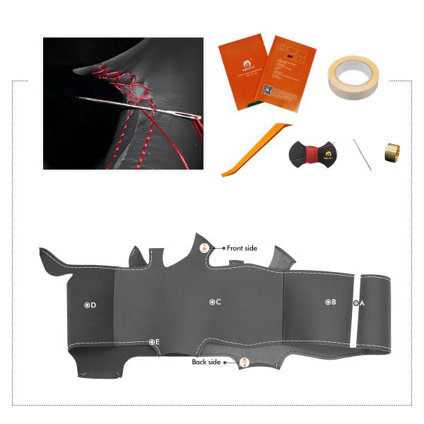 Hand Stitching Leather Suede Steering Wheel Cover for Chevrolet Corvette C7 2015 2016 2017 2018 2019 2020