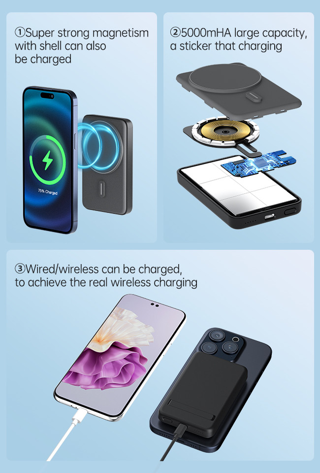 3 в 1 скрытый дизайн Iphone зарядное устройство Power Bank Magsafe зарядное устройство