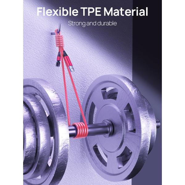 Focuses Magnetic USB Charging Cable 3m LED Flowing Luminous Phone Charging Cable