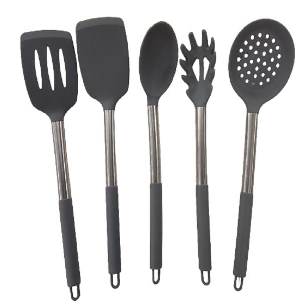 Stocked Silicone Non-stick Spoon for Frying Fish Leak Spatula Household Cookware Set