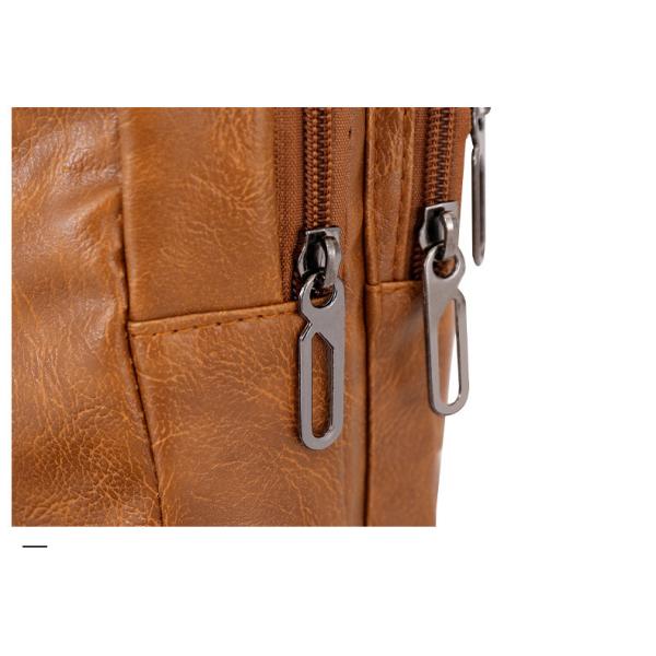 Customized Logo Fashion Men's PU Leather Business Chest Bags for Outdoor Travel