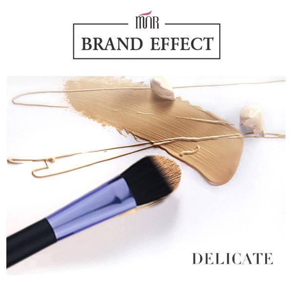 Professional Powder Foundation Brush With Purple Aluminum Ferrule