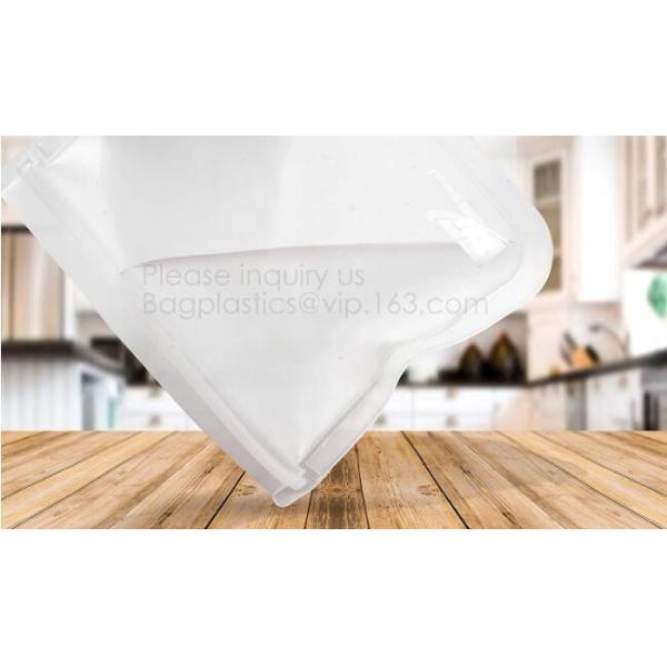 Kitchen Reusable Storage Silicone Food Fresh Bag with free hand baggy rack,preservation food fresh vacuum storage bag wa