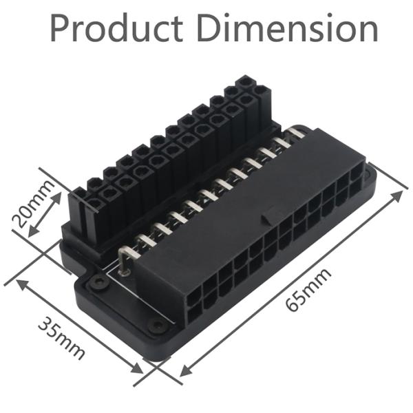 ATX 24Pin Female To 24pin Male 90 Degree Power Adapter