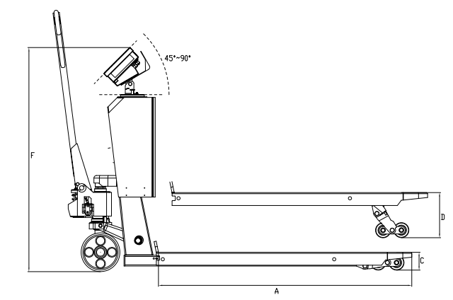 Stainless Steel Pallet Jack Scale 15000kg IP54 Pallet Jack With Weight Scale