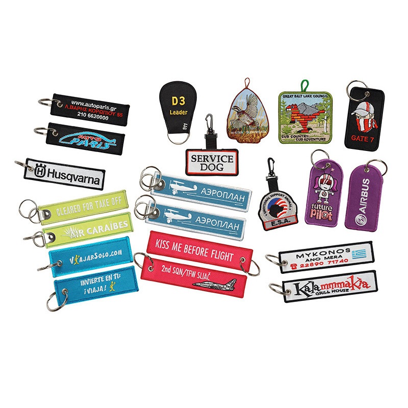 Small Cute Embroidery Key Chain Double Side Embroidery & Printing Key Chain for Cartoon Characters