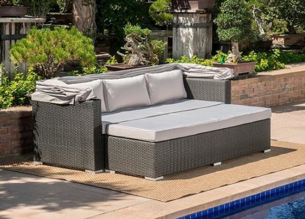 Leisure Aluminium PE Rattan Wicker Sunbed furniture Outdoor Garden Backyard Sofa sets