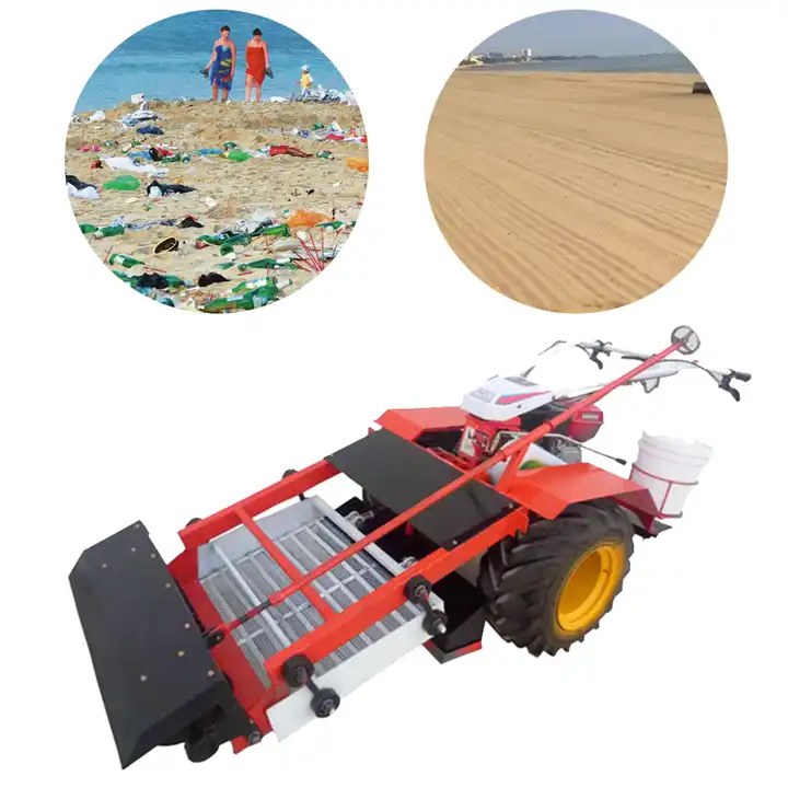 HANDSOMER 800 self-propelled Walk Behind Reciprocating Vibrating Screen Beach Cleaner
