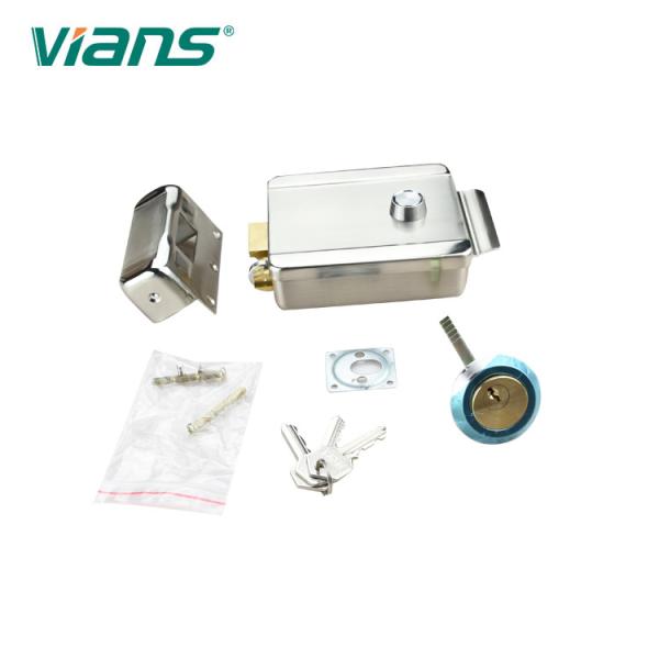 Nickle Plating Electronic Gate Lock , DC 12V High Security Rim Lock For Door