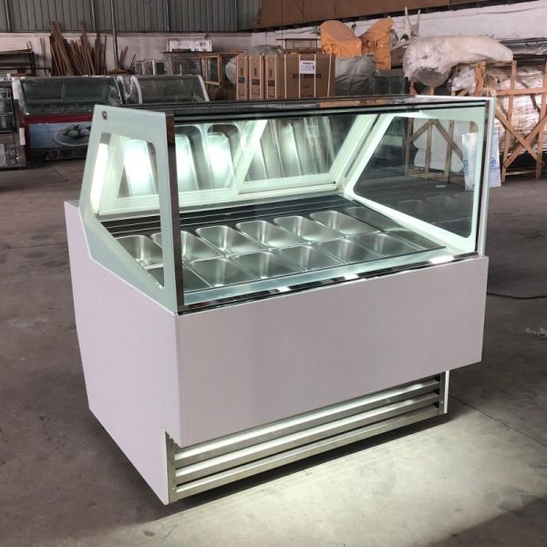 Single Door Popsicle Gelato Ice Cream Display Cabinet Upright Fan Cooling