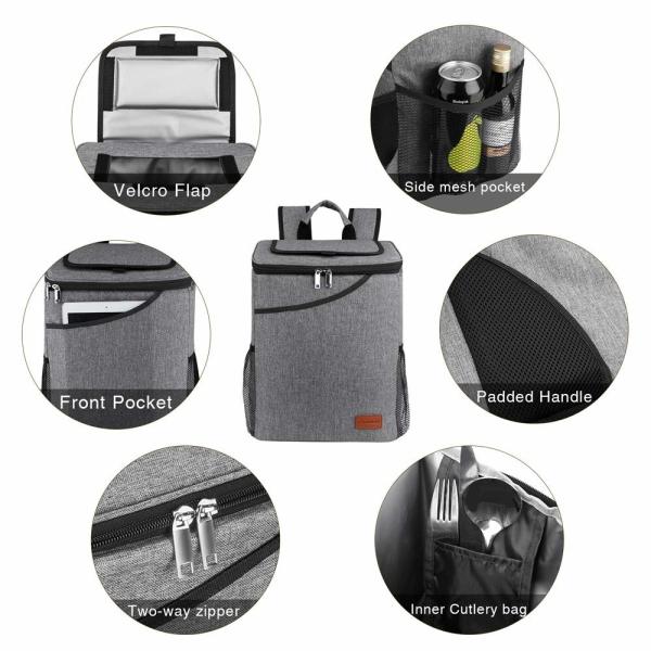 40 Can Soft Sided Insulated Backpack Cooler Bag For Outdoor Travel / BBQ Party