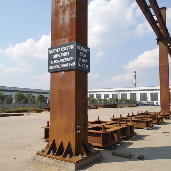 Weather Resistant Steel Structure Truss with Class A Fireproof Rating and Customizable Height 6-50m