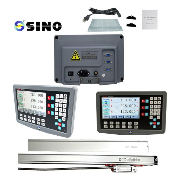 SINO SDS2-3V 3-Axis Digital Readout DRO Kit with High Precision Glass Scale for Lathe Milling Machine IP67 Protection