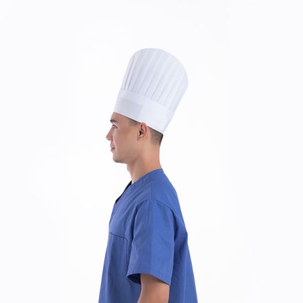 Hubei Haixin Chef Uniform Disposable Non Woven Round Chef Hat Adjustable Paper Chef Hat Kitchen Food Restaurants Bakery Hats