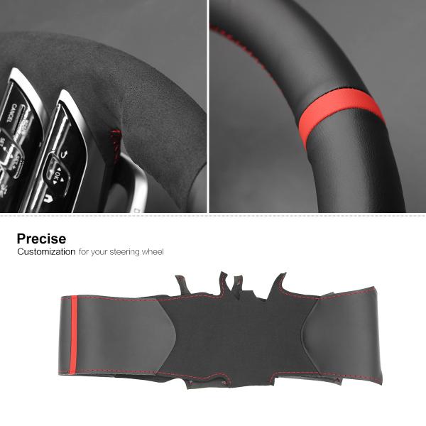 Leather Suede Hand Stitching Steering Wheel Cover for Mercedes Benz AMG GT A35 A45 C43 CLS53 E53 E63 SL43 2021-2023