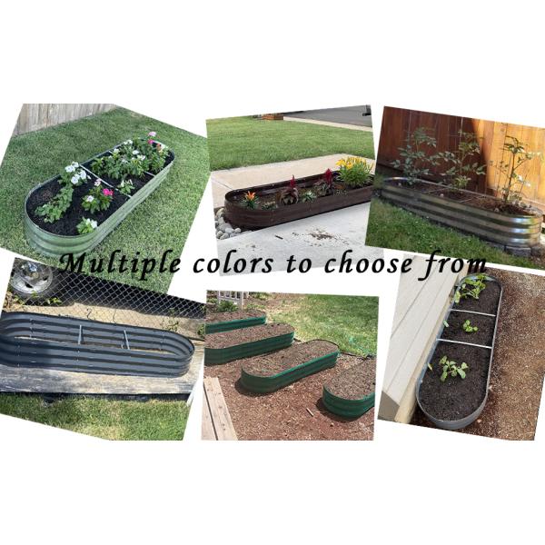Planter Boxs, Garden Boxes, Galvanized Steel Raised Garden Bed Kit Planter Raised Box With Safety Rubber Edging Strip