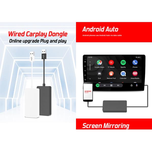 5V Black White Карплей Dongle поддерживает онлайн-управление голосом карты Google