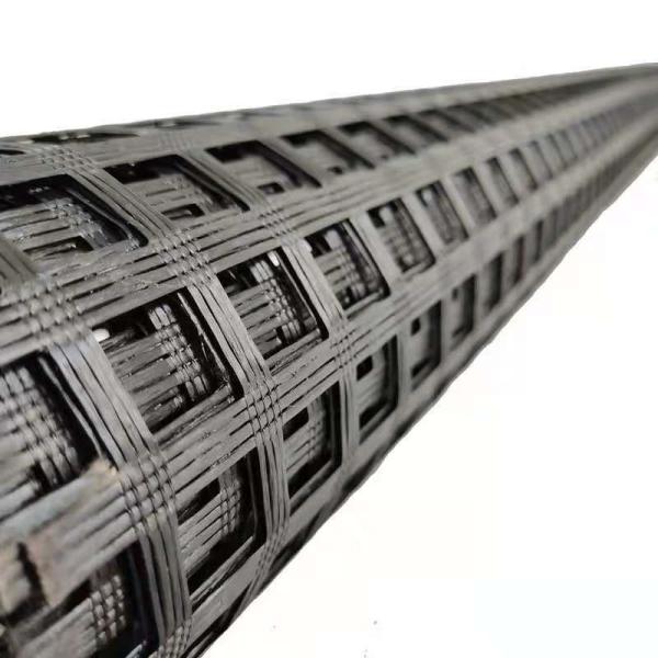 25.4*25.4mm Polyester Fiber Warp Knitted Geo Grid Mesh For Construction