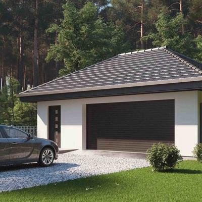 Woodgrain Electric Garage Doors Residential Aluminum Roll Up Garage Doors
